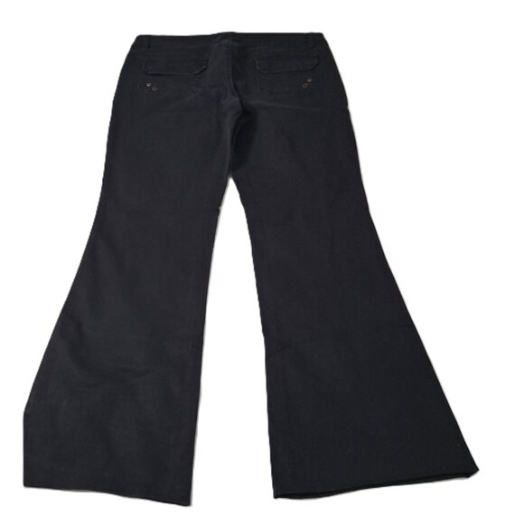725 Original Vintage 90s Black Low Rise Flare Trousers Womens Size 13 - Picture 4 of 14
